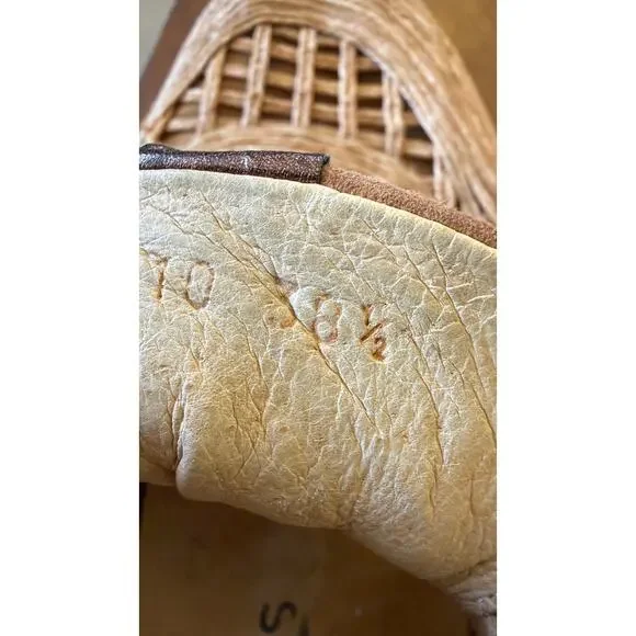 Softwaves Kaki Sneakers Platform Woven Raffia Rose Gold Womens 8 - Picture 4 of 8